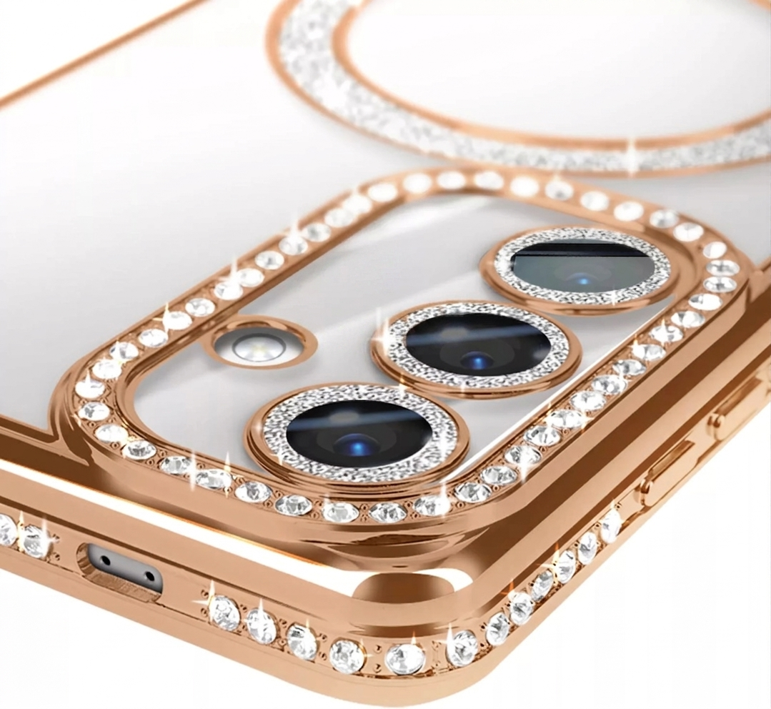 For Samsung Galaxy A Series Case, MagSafe Magnetic Diamond Rhinestone Glitter Crystal Bling Camera Lens Protector Cover