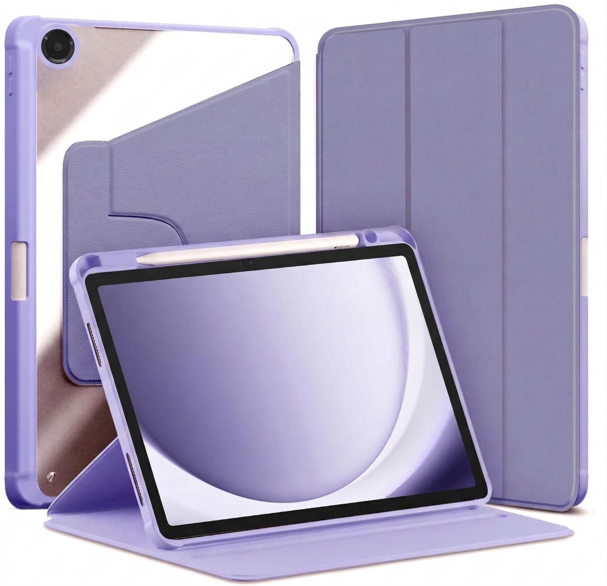 WITH PENCIL HOLDER Rotaing Folio Smart Leather Magnetic Stand Case Cover For Samsung Galaxy Tab A11 A9+ Plus