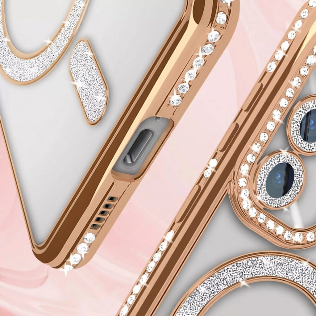 For Samsung Galaxy A Series Case, MagSafe Magnetic Diamond Rhinestone Glitter Crystal Bling Camera Lens Protector Cover