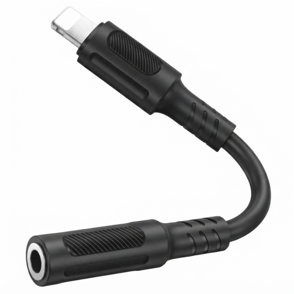 Borofone BL25D Fiesta 3.5mm Aux Female to Lightning Male Audio Headphone Jack Digital Adapter Converter (Black)