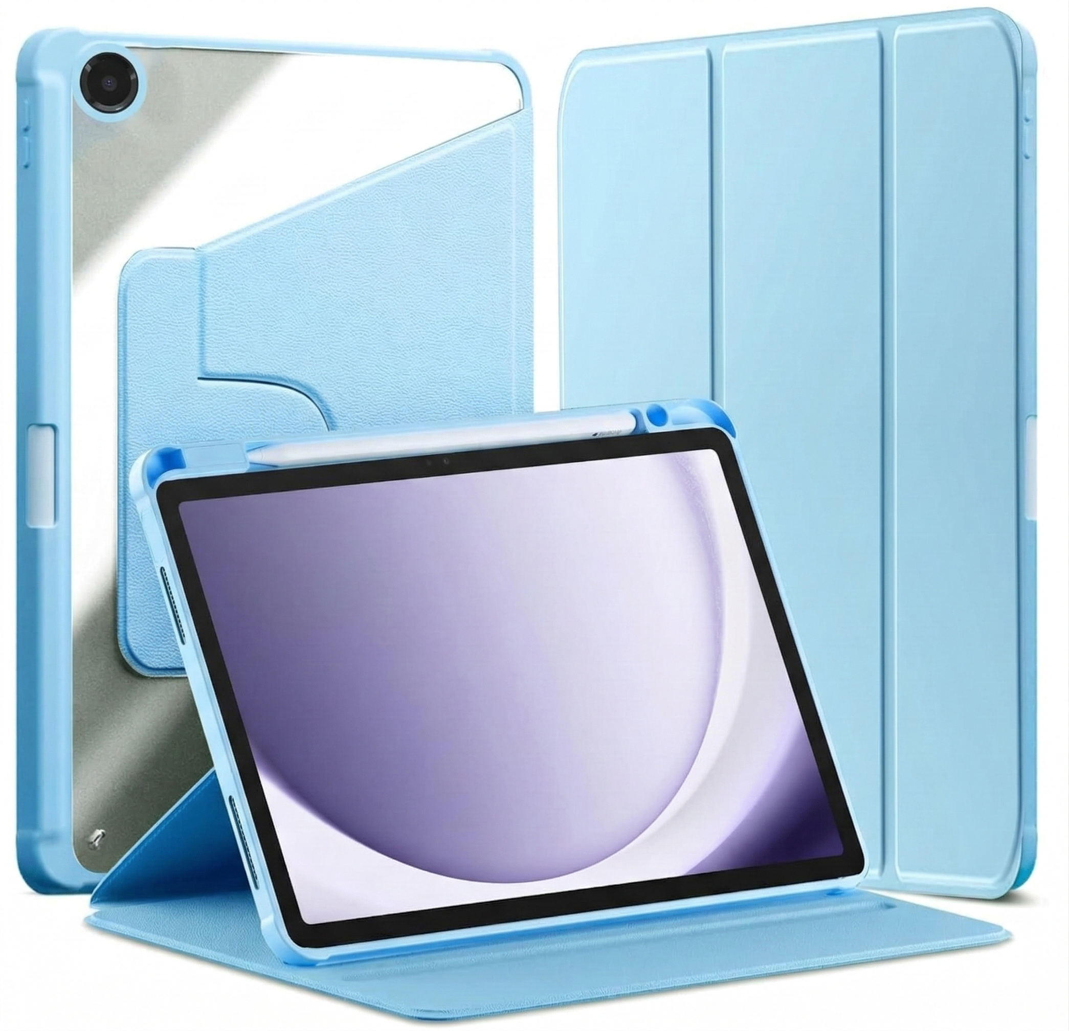 WITH PENCIL HOLDER Rotaing Folio Smart Leather Magnetic Stand Case Cover For Samsung Galaxy Tab A11 A9+ Plus