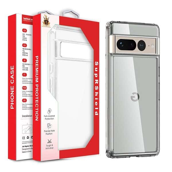 Google Pixel 5A 6 6A 7 Pro Clear Case Slim With 4 Corners Hard Back Soft Bumper Cover