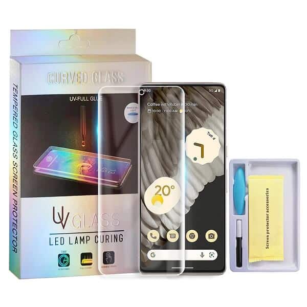 Google Pixel 8/7/6 Pro UV Liquid Gel Tempered Glass Screen Protector Film Guard (Clear)