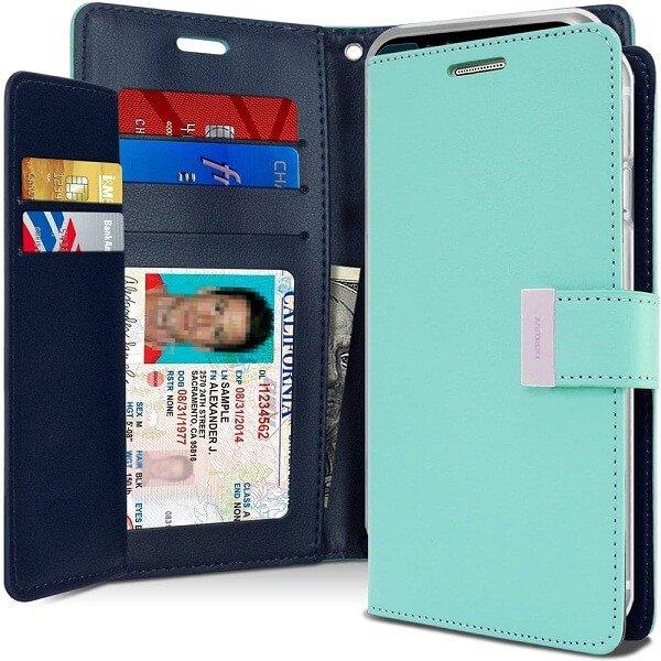 Goospery For Apple iPhone Rich Diary Wallet Flip Case Leather Card Slots Magnetic Cover