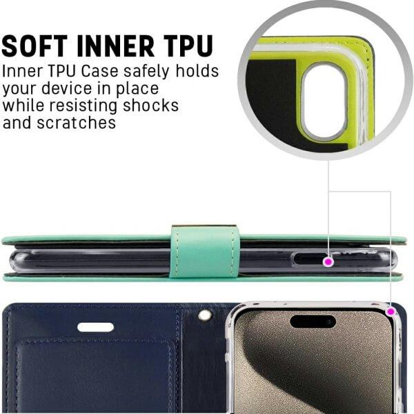 Goospery For Apple iPhone Rich Diary Wallet Flip Case Leather Card Slots Magnetic Cover