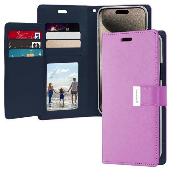Goospery For Apple iPhone Rich Diary Wallet Flip Case Leather Card Slots Magnetic Cover