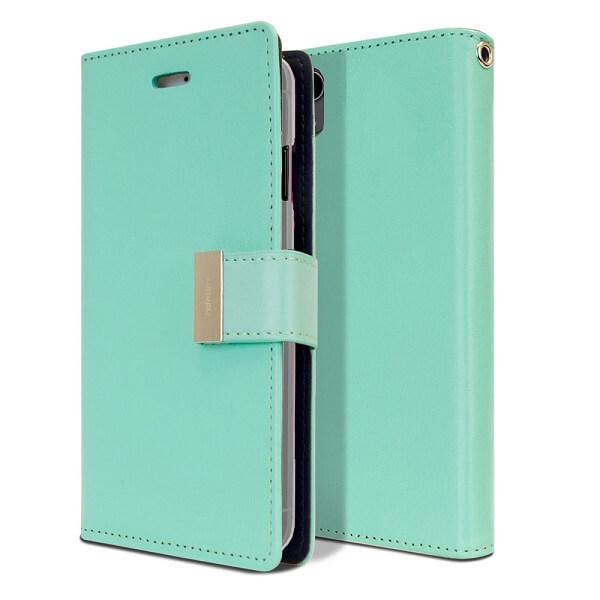 Goospery Apple iPhone XR Rich Diary Wallet Flip Case Leather Card Slots Magnetic Cover (Aqua) IPXR-RIC-MNT