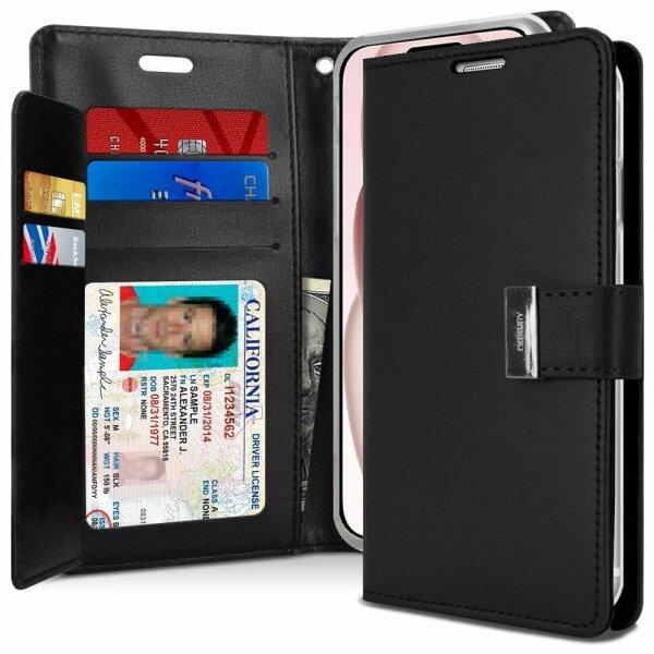 Goospery For Apple iPhone Rich Diary Wallet Flip Case Leather Card Slots Magnetic Cover