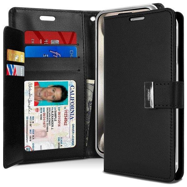 Goospery For Apple iPhone Rich Diary Wallet Flip Case Leather Card Slots Magnetic Cover