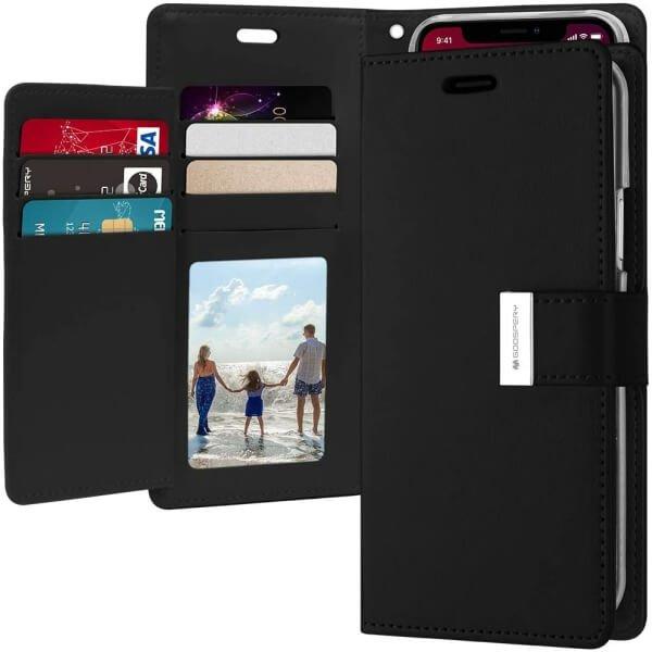 Goospery For Apple iPhone Rich Diary Wallet Flip Case Leather Card Slots Magnetic Cover