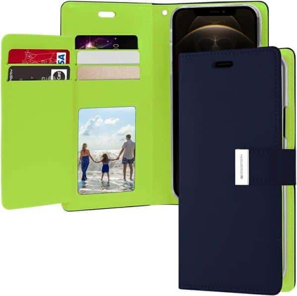 Goospery For Apple iPhone Rich Diary Wallet Flip Case Leather Card Slots Magnetic Cover