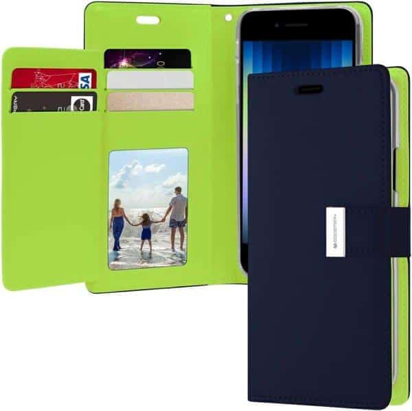 Goospery For Apple iPhone Rich Diary Wallet Flip Case Leather Card Slots Magnetic Cover