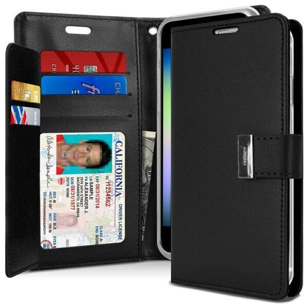 Goospery For Apple iPhone Rich Diary Wallet Flip Case Leather Card Slots Magnetic Cover