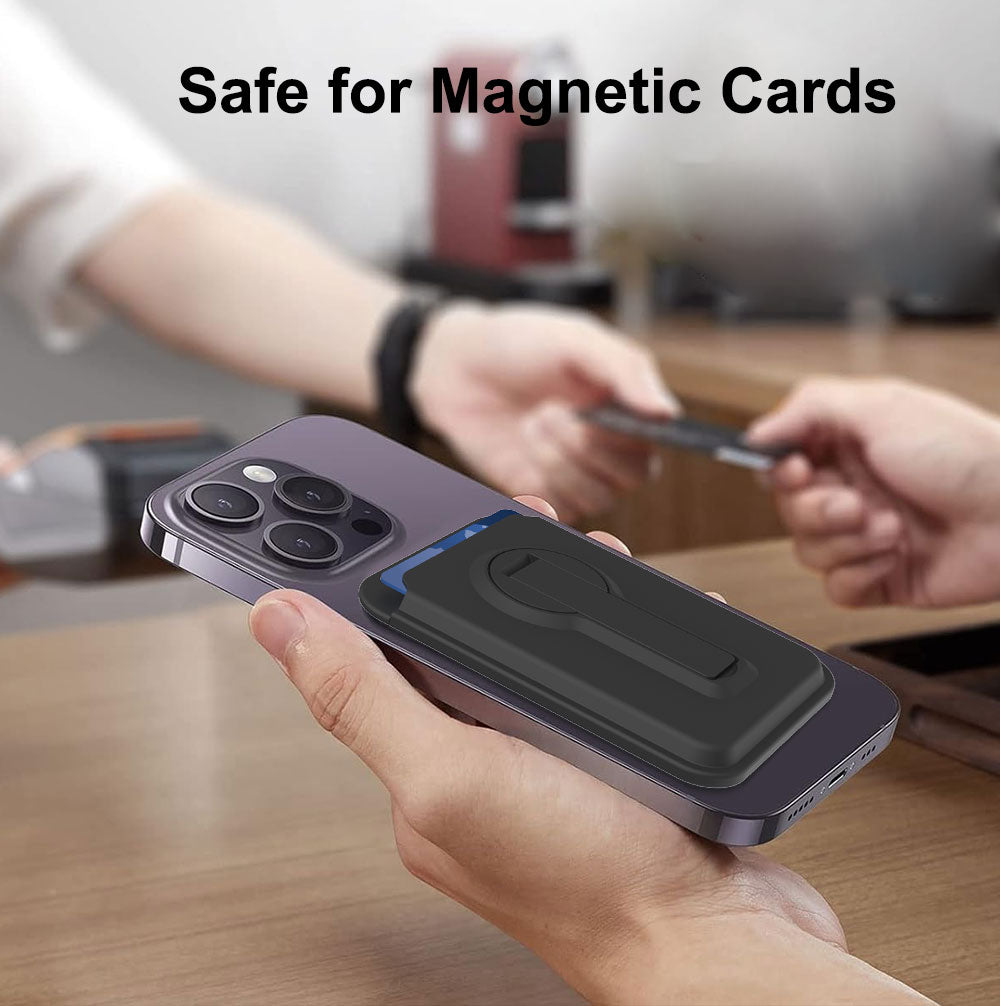 With Kickstand MagSafe Magnetic, RFID Blocking Back Mobile Phone Card Holder