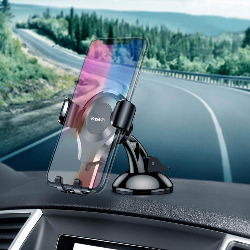 Baseus Gravity Car Phone Holder Mount, Dashboard & Windshield Clip Stand for iPhone