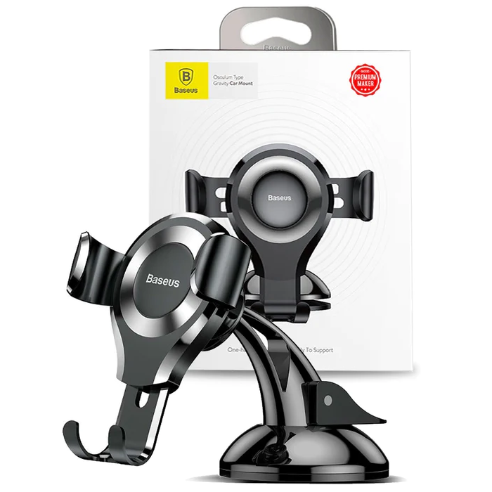 Baseus Gravity Car Phone Holder Mount, Dashboard & Windshield Clip Stand for iPhone