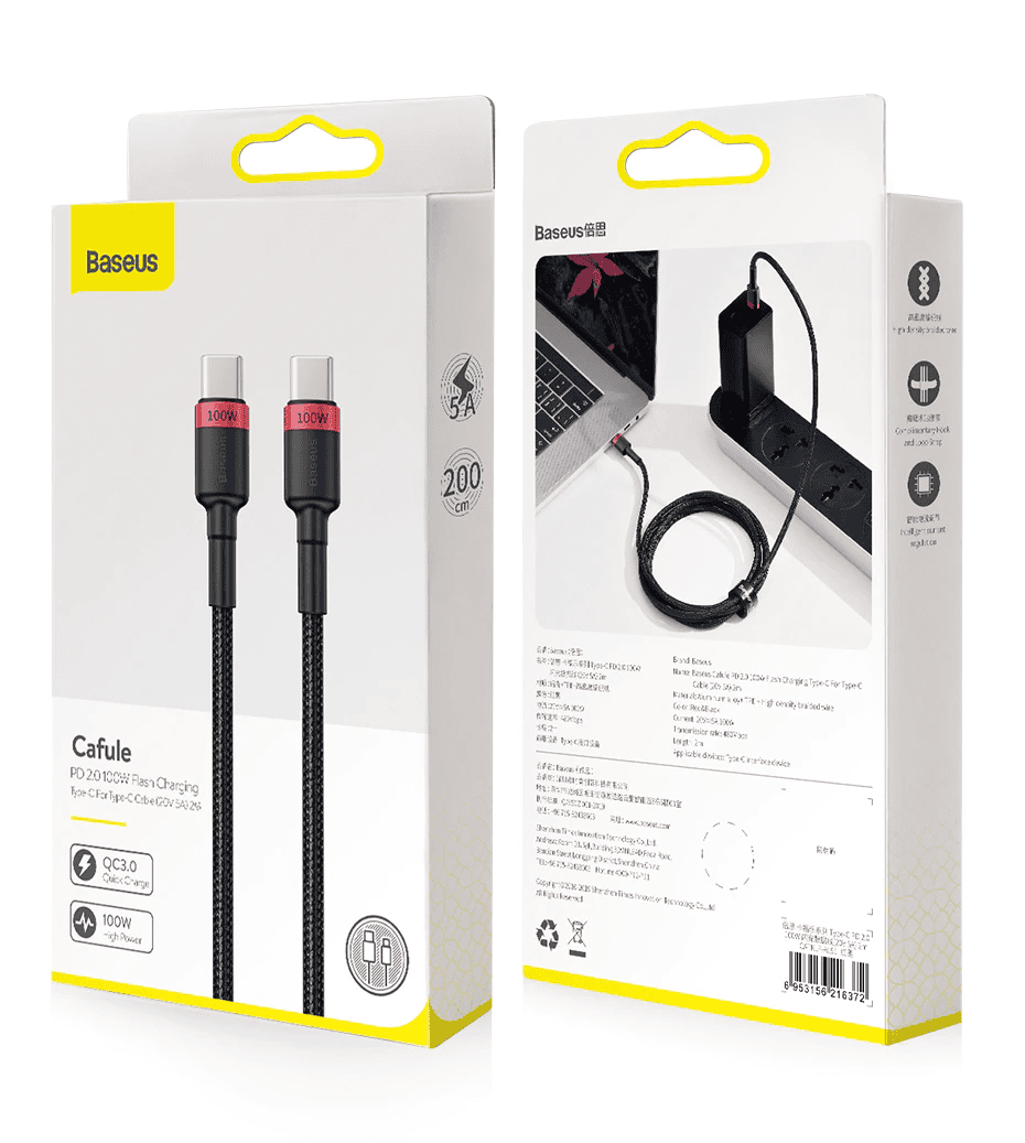 Baseus 2M 100W USB C Type C Fast Charging Cable Cord For Samsung Google Laptop Mackbook Laptop & iPad Pro