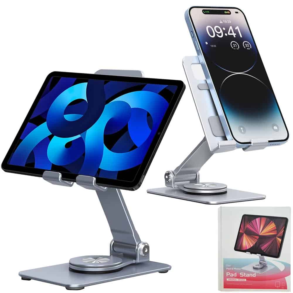 360° Rotate Metal Desk Mobile Phone Adjustable Desktop Tablet Holder Stand For iPhone /iPad/Tab /Samsung Galaxy /Google /Nokia / Lenovo /Oppo