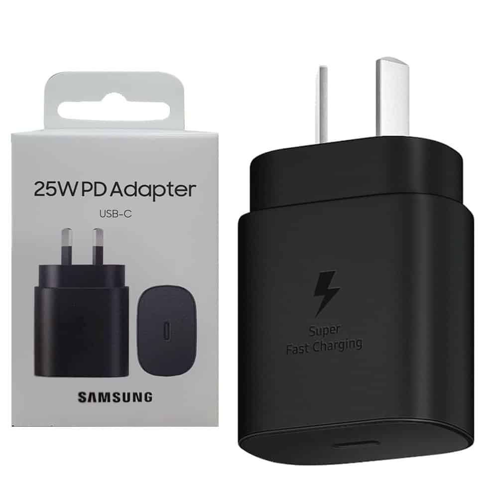 Genuine Official Samsung 25W EP-TA800NBEGAU Super Fast PD USB Type C Wall Charger Plug Adapter (Black)