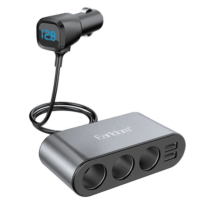 Earldom 120W Dual USB Charger 4 in 1 Socket Multi Function Car Mobile Phone Charger ET-CS2