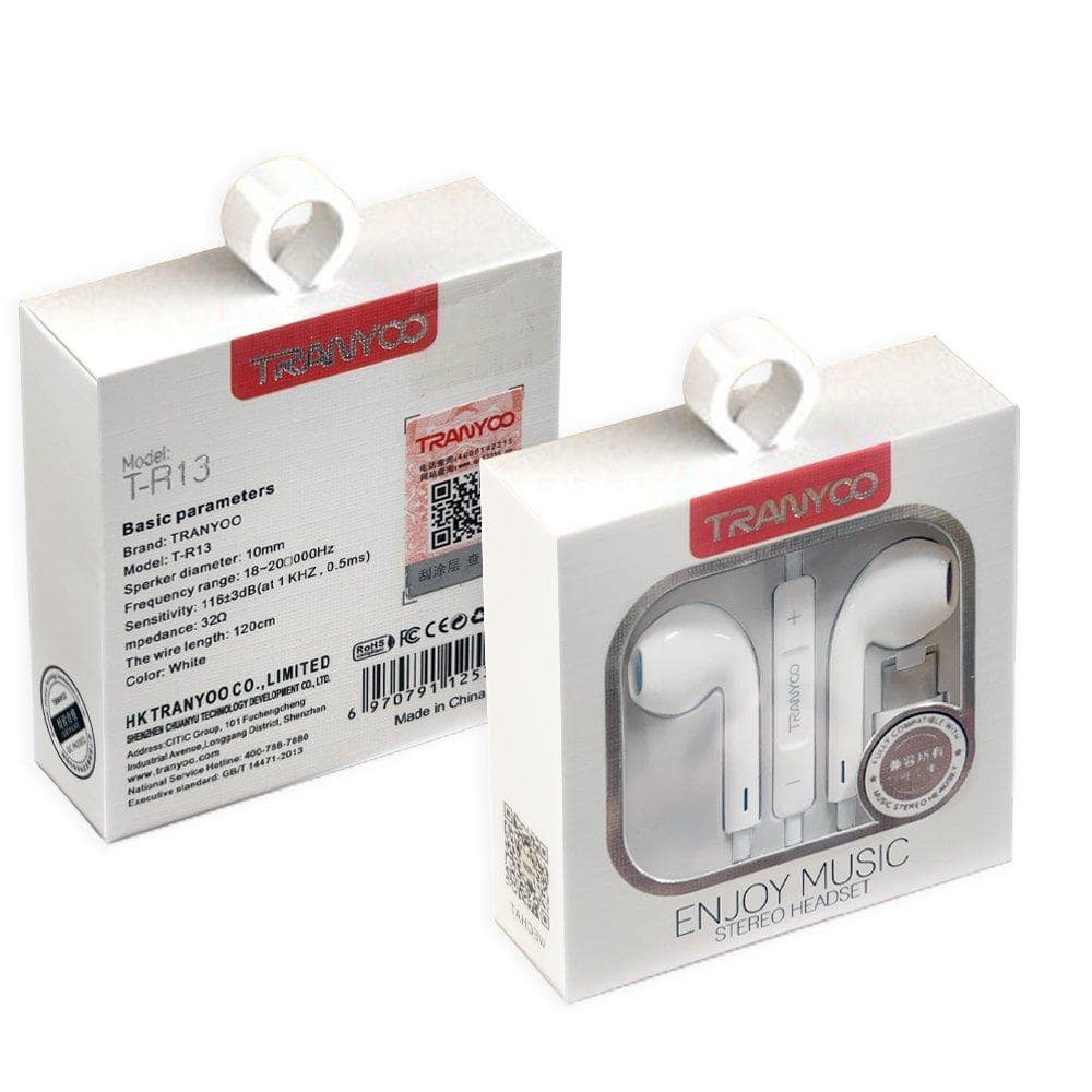 Tranyoo T-R13 Handsfree USB Type C Headphones Earbuds With Microphone for Samsung, Google Pixel, Nokia, Oppo, Motorola, OnePlus, iPad Pro, Vivo