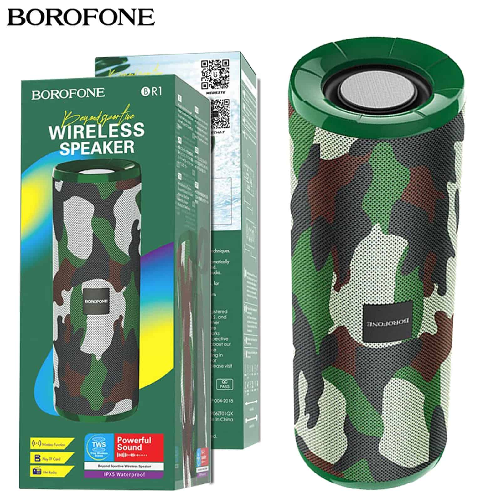 Borofone BR1 Beyond Sportive Bluetooth Wireless Speaker ( Camouflage Green )