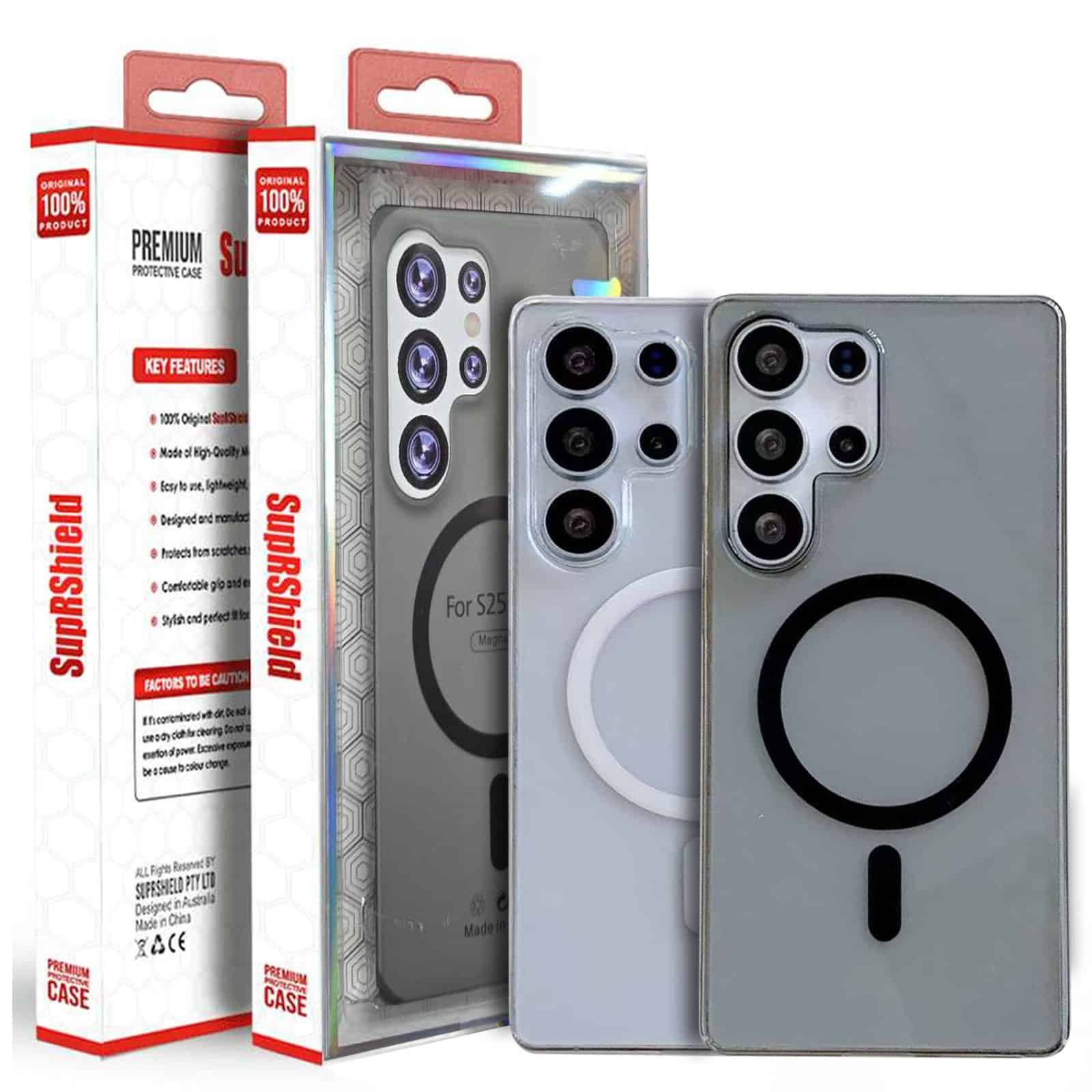 For Samsung Galaxy S24 Ultra / S25 Ultra Anti Glare Matte Hard TPU Clear MagSafe Case Cover