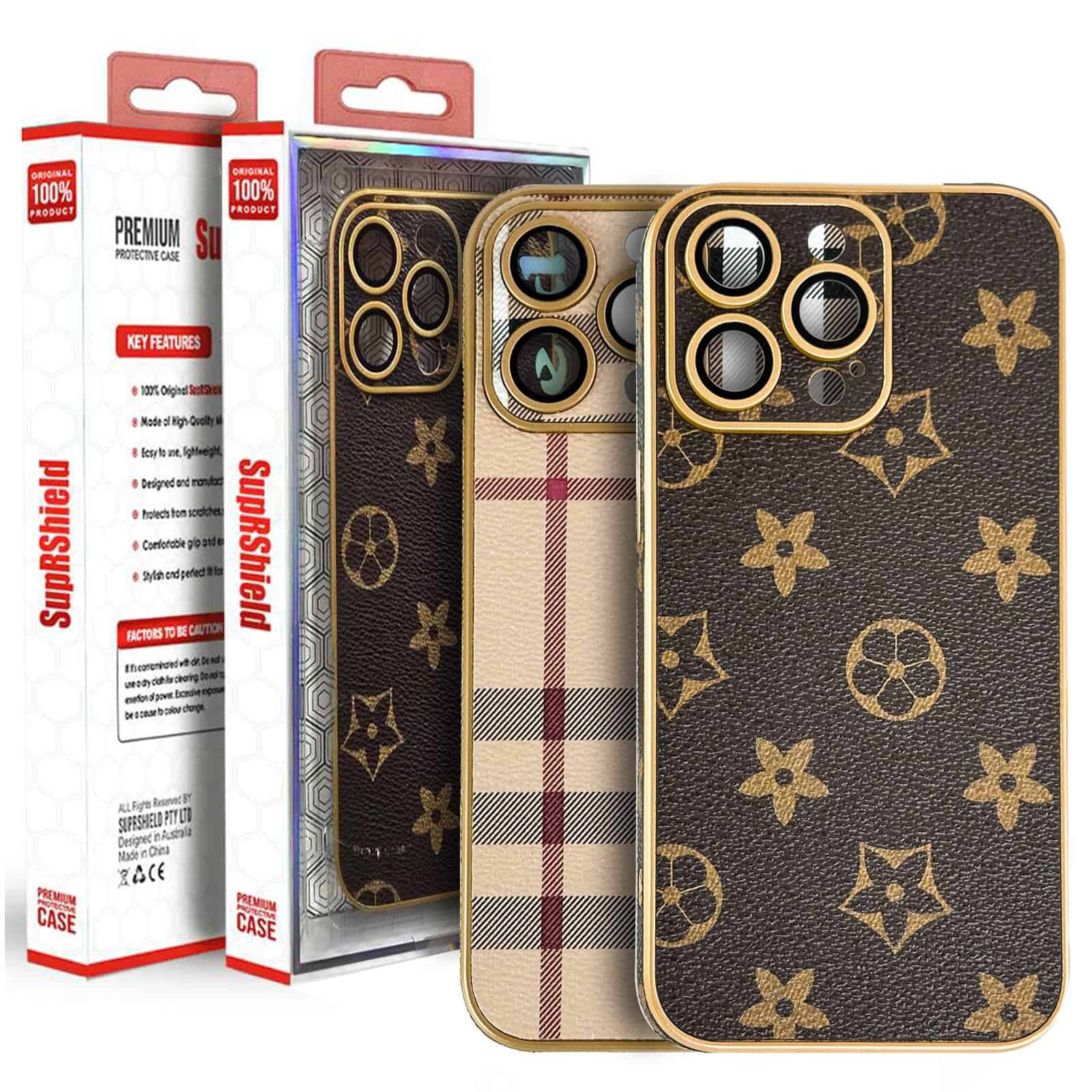 With Camera Lens Protector, Luxury PU Leather Plating Edge Slim Soft Protective Case Cover for Apple iPhone