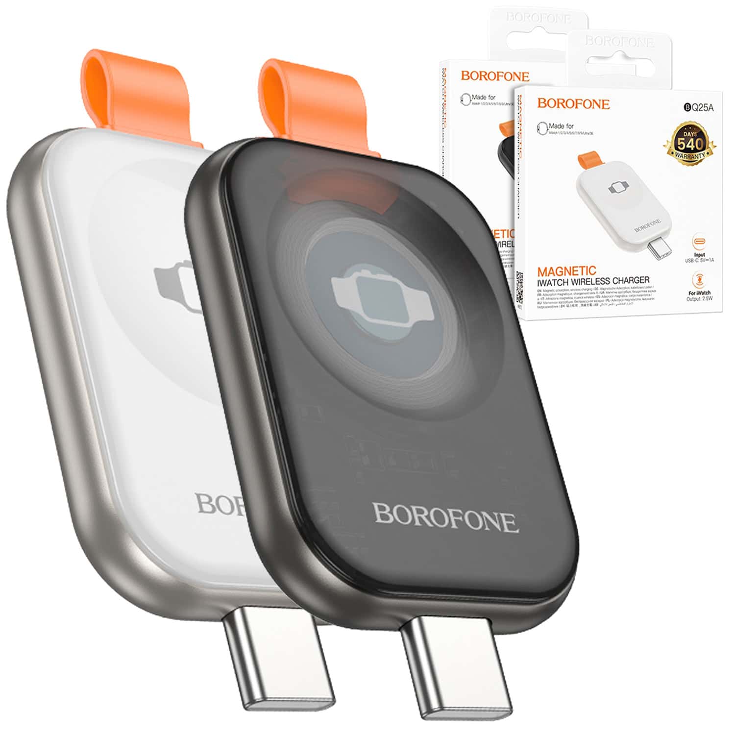 Borofone BQ25A USB Type C Wireless Charger for Apple Watch iWatch 1-9, SE/SE2, Ultra/Ultra2