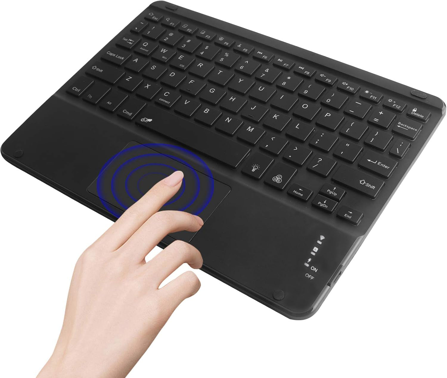 Wireless 7 Colors Backlit Bluetooth Rechargeable Keyboard With Touchpad for iPhone/iPad/Pro, Samsung Android Tablets, Windows, Lenovo