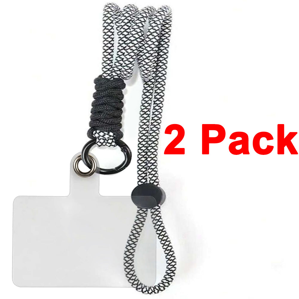 2 Pack Adjustable Phone Woven Rope Design Lanyard with Detachable Strap & Holder – Universal Neck