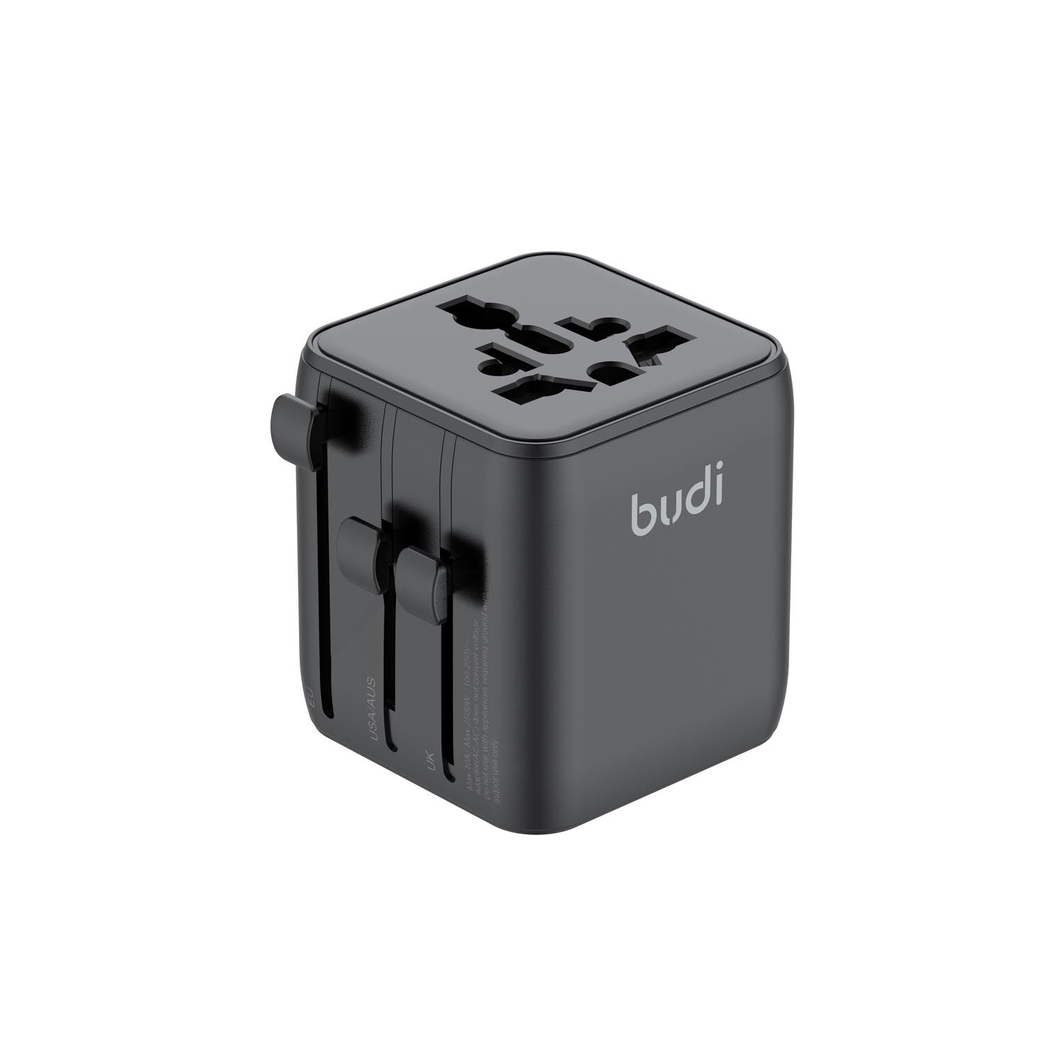 Budi AC362B UK, EU, US/JP, and AU Global Travel Adapter 2500W Universal Socket Converter for 200+ Countries