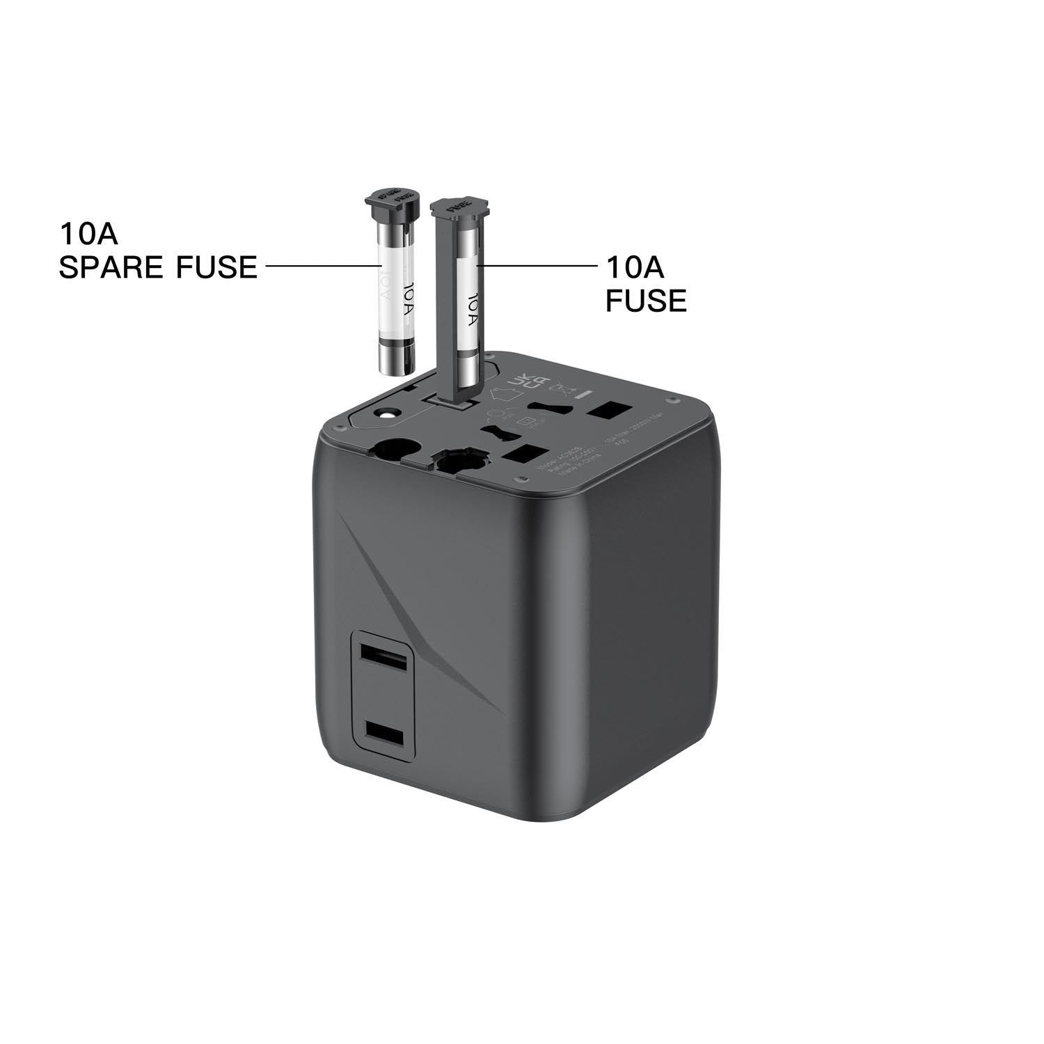 Budi AC362B UK, EU, US/JP, and AU Global Travel Adapter 2500W Universal Socket Converter for 200+ Countries