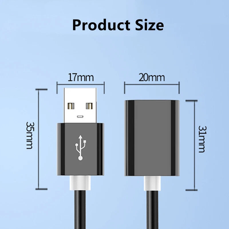 USB 3.0 Male to Female Extension Cable High-Speed Data Transfer For Webcam, USB Keyboard, Mouse, Flash Drive, Hard Drive, VR, Xbox