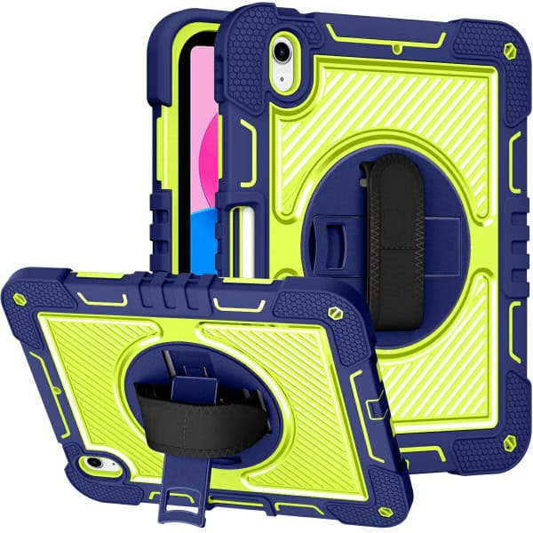 For Apple iPad 10th Gen 10.9 2022 Rotatable Military Grade Case Shockproof Multi-Layer Protective Kickstand Cover