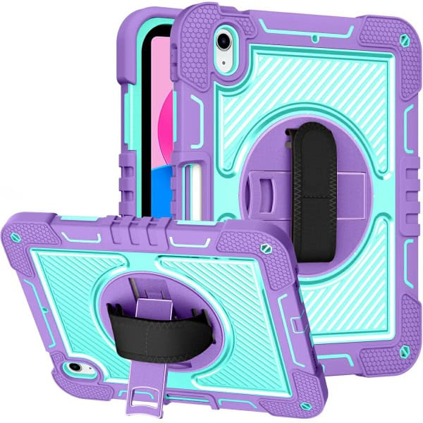 For Apple iPad 10th Gen 10.9 2022 Rotatable Military Grade Case Shockproof Multi-Layer Protective Kickstand Cover