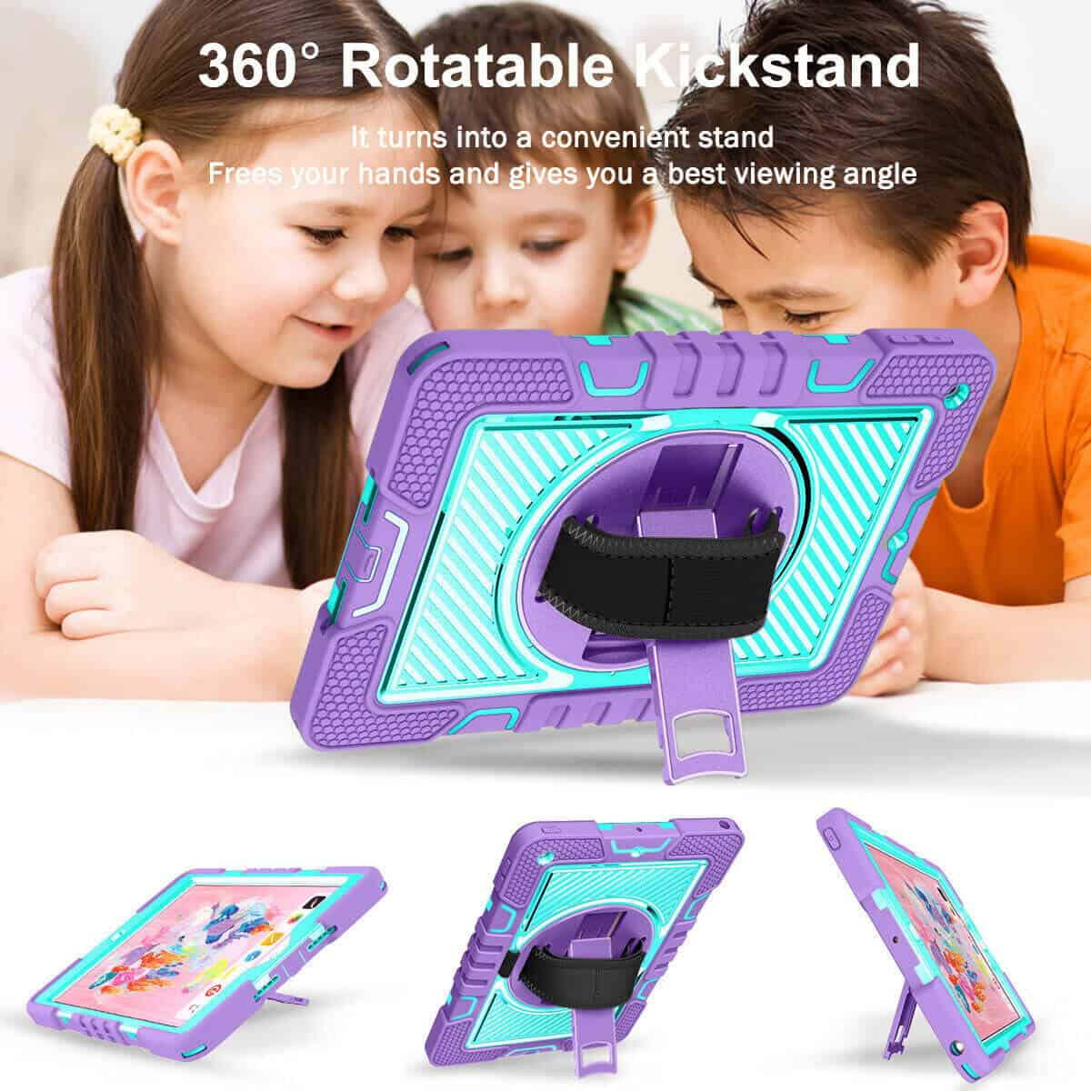 For Apple iPad 10th Gen 10.9 2022 Rotatable Military Grade Case Shockproof Multi-Layer Protective Kickstand Cover