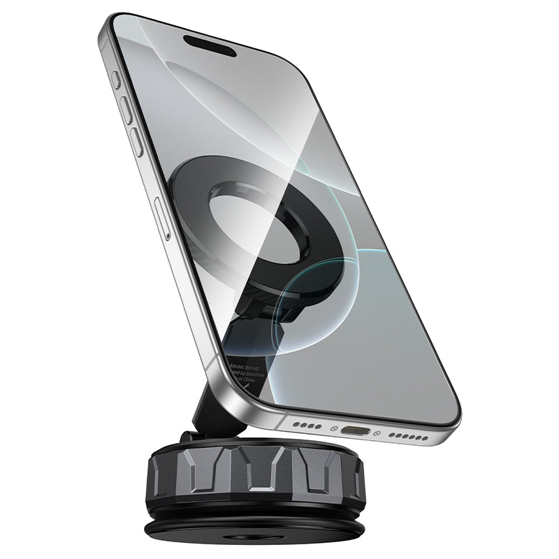 Borofone BH140 Strong Magnetic Car Phone Holder Vacuum Suction Car Mount Mobile Phone Holder 360° Rotating Dashboard Windshield Stand