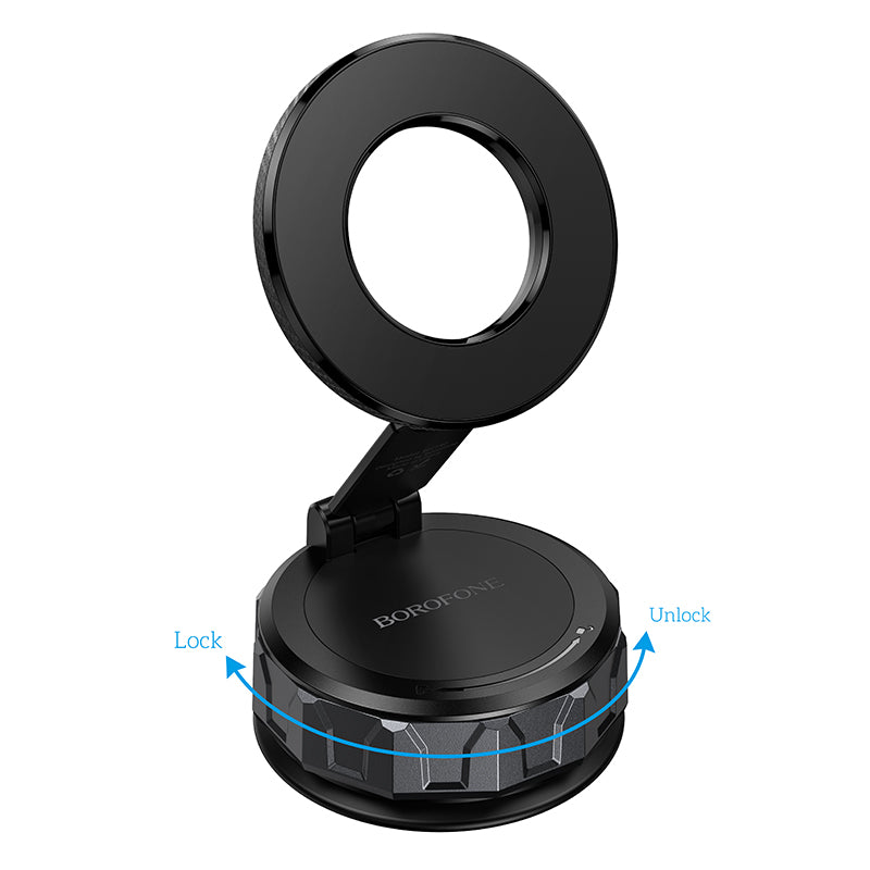 Borofone BH140 Strong Magnetic Car Phone Holder Vacuum Suction Car Mount Mobile Phone Holder 360° Rotating Dashboard Windshield Stand