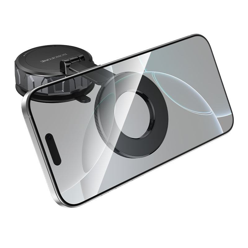 Borofone BH140 Strong Magnetic Car Phone Holder Vacuum Suction Car Mount Mobile Phone Holder 360° Rotating Dashboard Windshield Stand