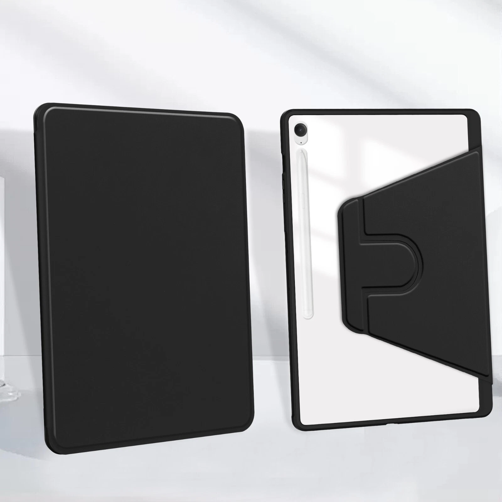 For Galaxy TAB S11 / S9 / S9 FE / S10FE / S10 Lite WITH PENCIL HOLDER Rotaing Folio Smart Leather Magnetic Stand Case Cover