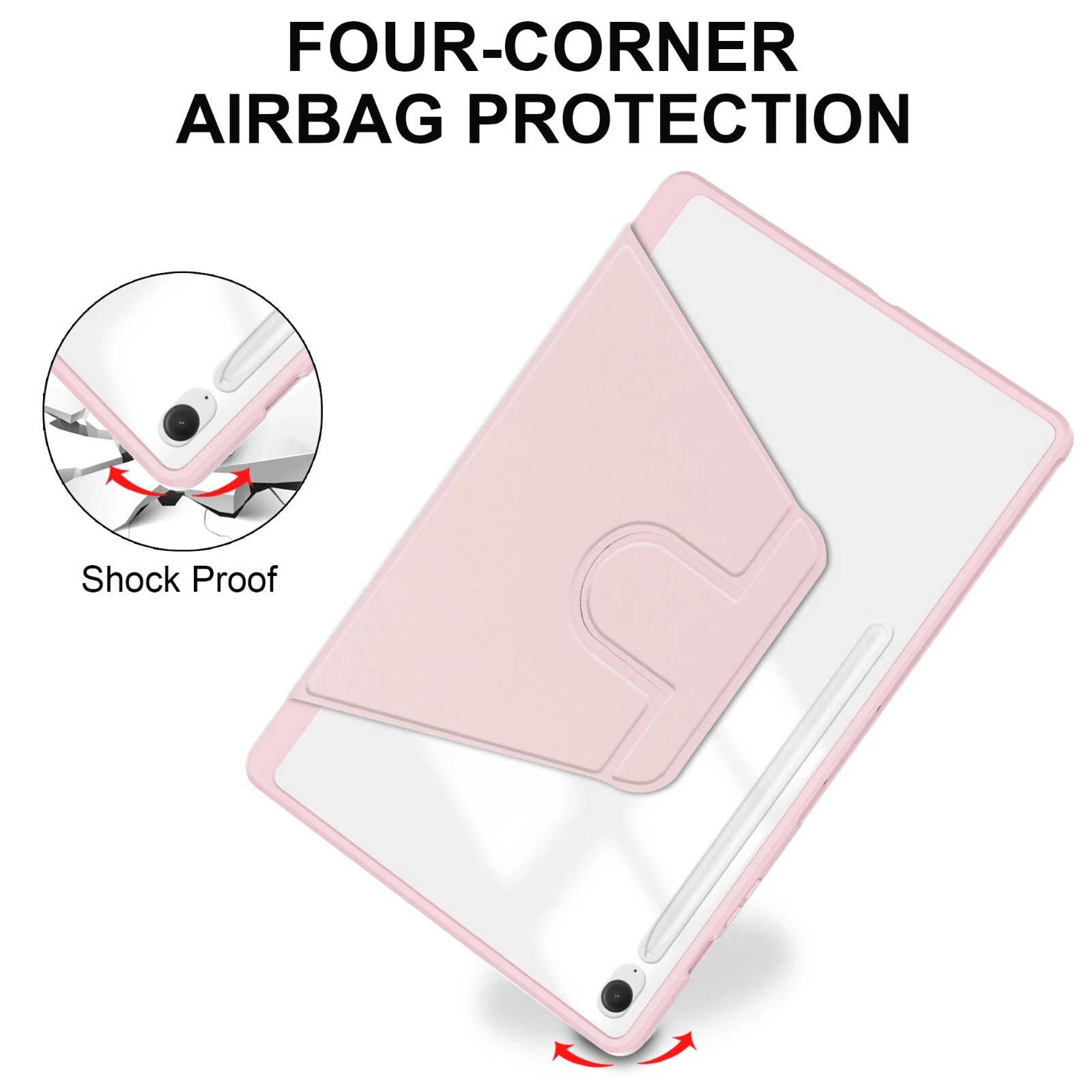 For Galaxy TAB S11 / S9 / S9 FE / S10FE / S10 Lite WITH PENCIL HOLDER Rotaing Folio Smart Leather Magnetic Stand Case Cover