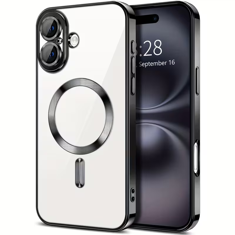 For Apple iPhone 17/17 Pro Max MagSafe Magnetic Case with HaloLock Shockproof Protective Electroplating Clear Cover