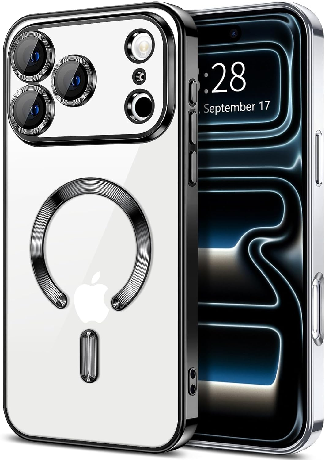 For Apple iPhone 17/17 Pro Max MagSafe Magnetic Case with HaloLock Shockproof Protective Electroplating Clear Cover