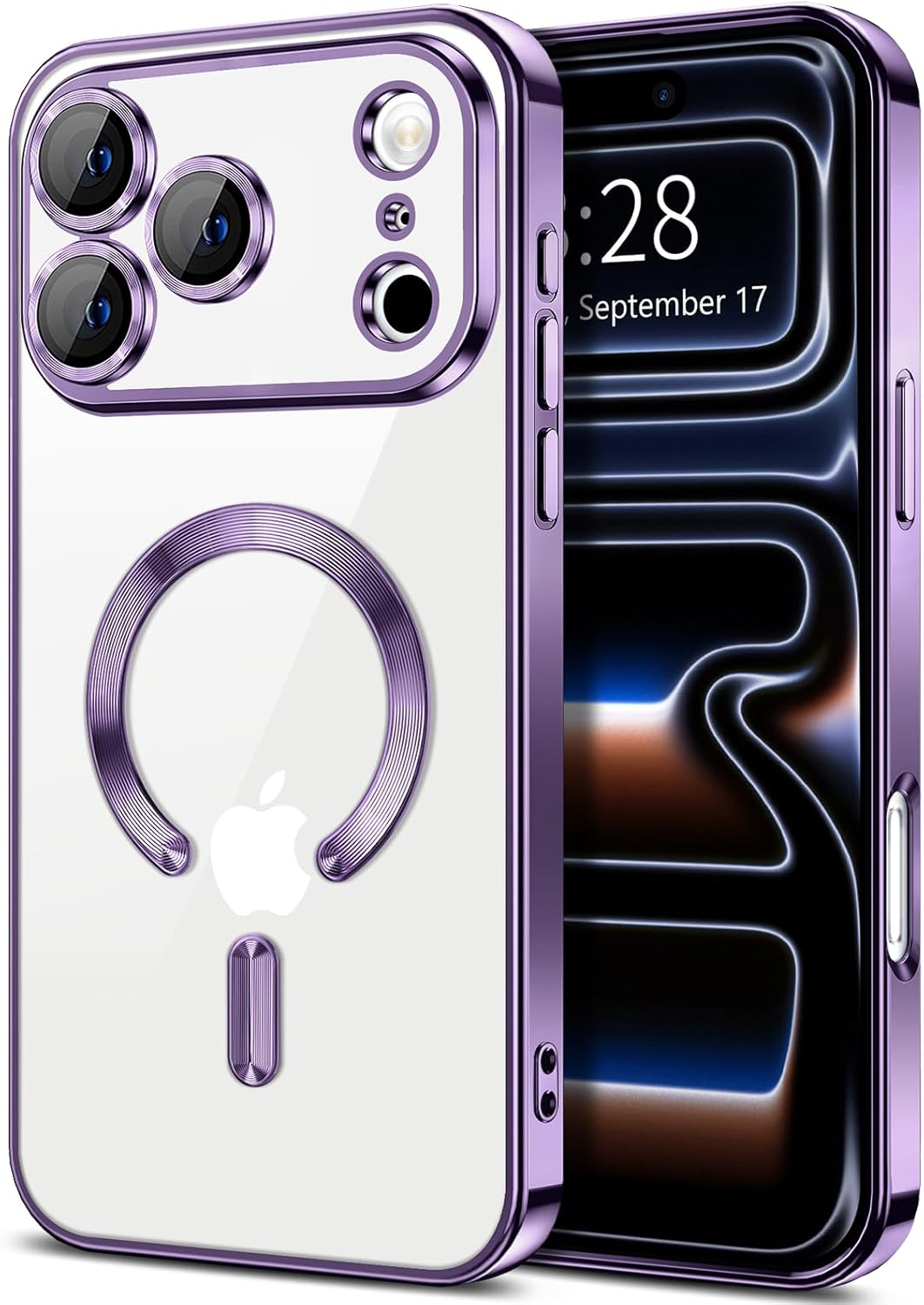 For Apple iPhone 17/17 Pro Max MagSafe Magnetic Case with HaloLock Shockproof Protective Electroplating Clear Cover