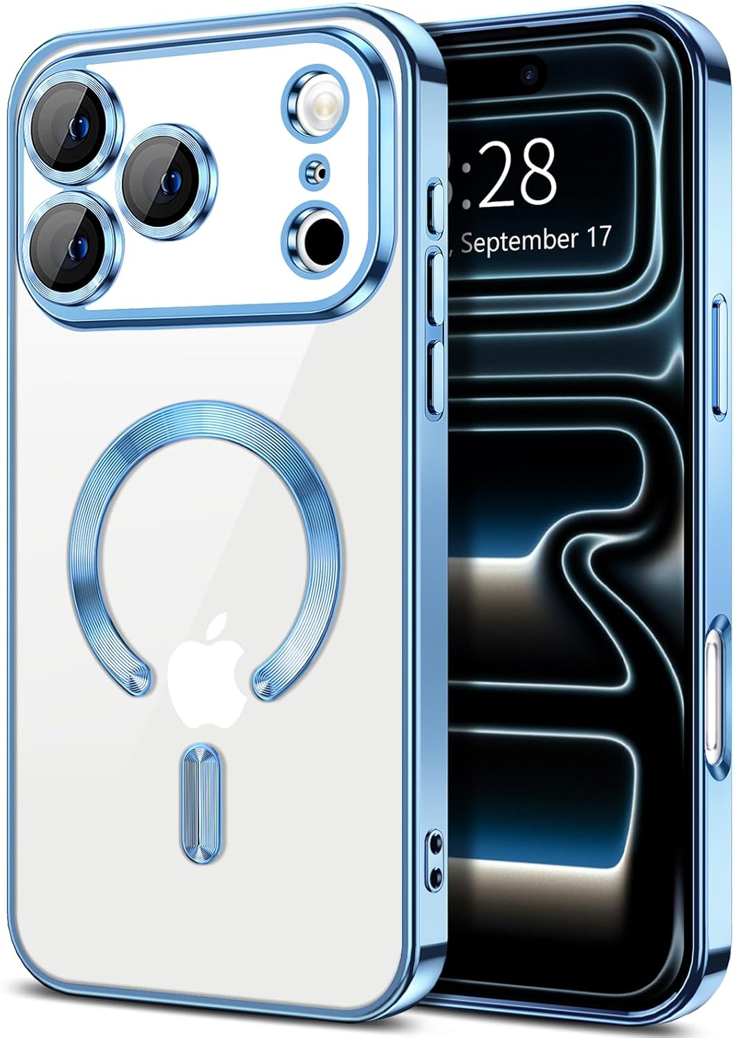 For Apple iPhone 17/17 Pro Max MagSafe Magnetic Case with HaloLock Shockproof Protective Electroplating Clear Cover