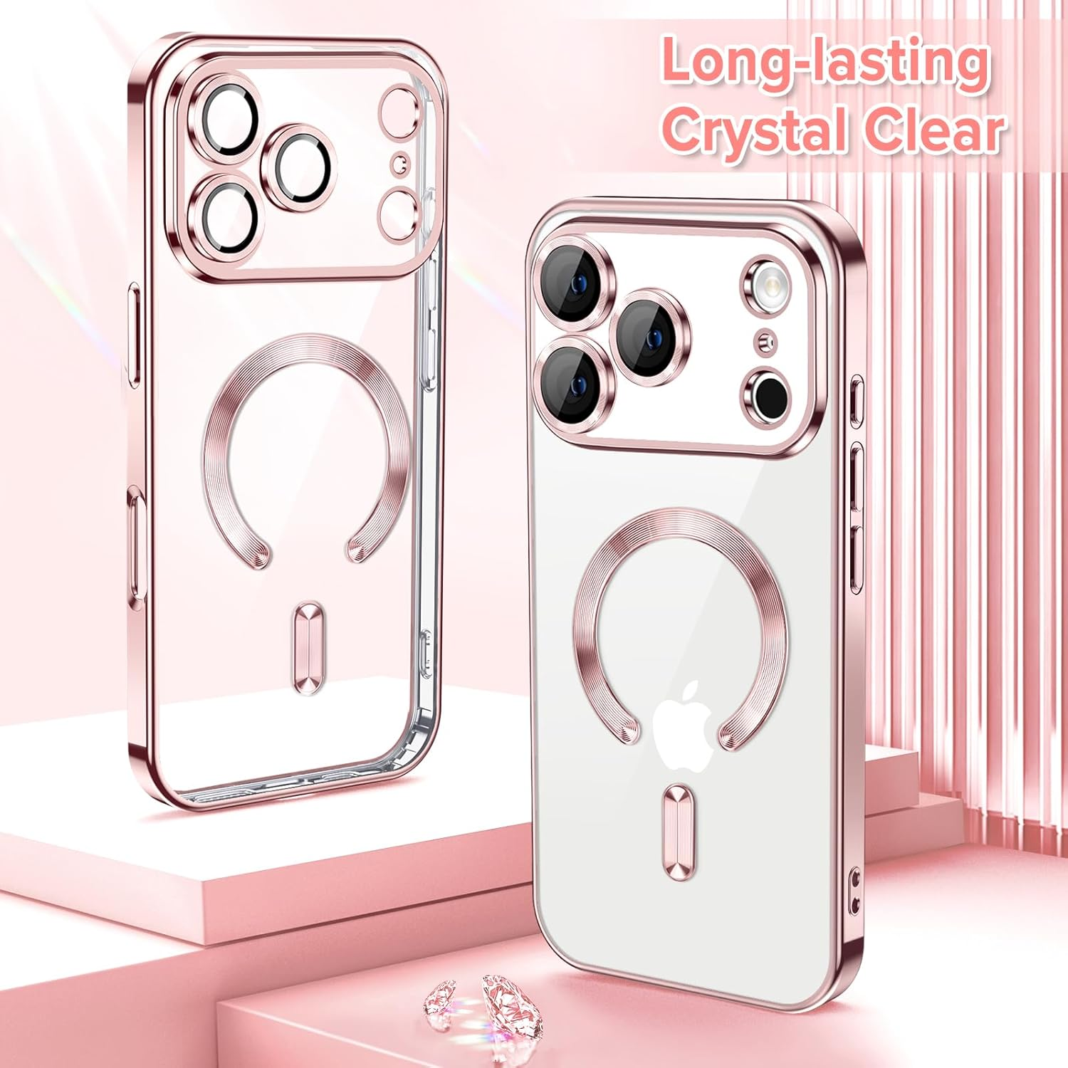 For Apple iPhone 17/17 Pro Max MagSafe Magnetic Case with HaloLock Shockproof Protective Electroplating Clear Cover