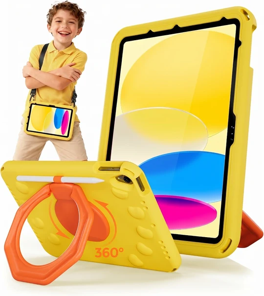 For Apple iPad 10th Gen 10.9 inch 2022/ 11th Gen (A16) 2025 Rotating Case TPU Shockproof Multi-Layer Protective Kickstand Cover