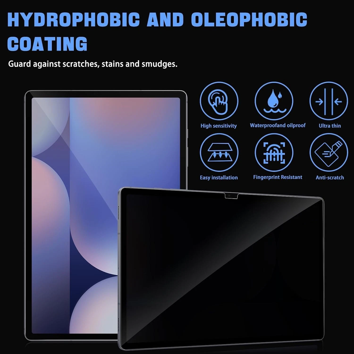 For Samsung Galaxy Tab A Series Privacy Tempered Glass Screen Protector