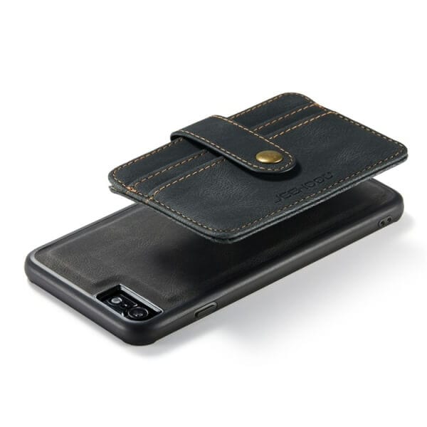 JEEHOOD For Apple iPhone SE 2020 /SE 2022/ 7/ 8 Wallet Leather Case with Detachable Ultra Slim RFID Blocking Back Card Holder (Black)